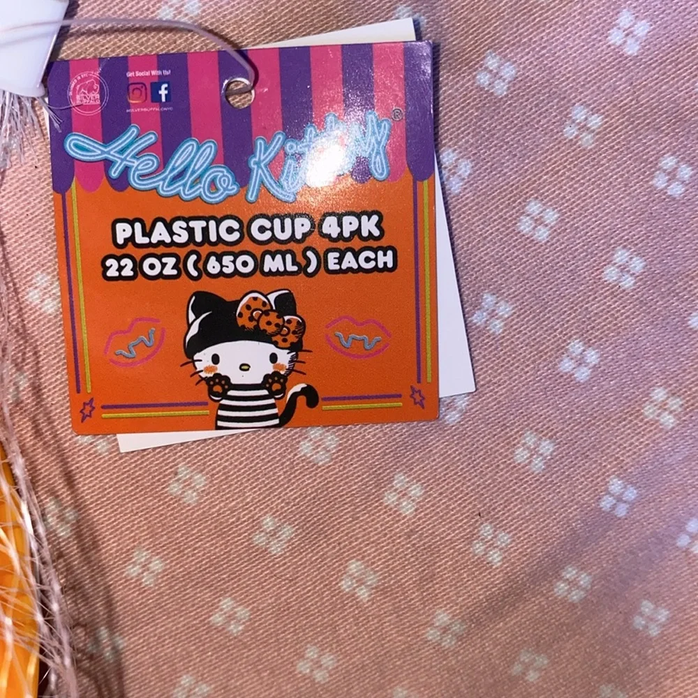 Hello Kitty Halloween Party Cups - Black and Orange